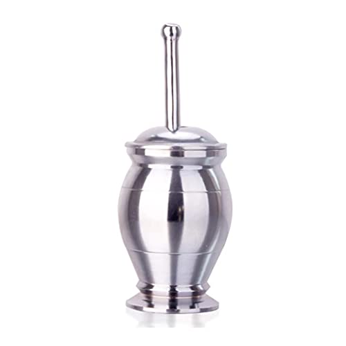 Juego de trituradora, mortero y maja con tapa, molinillo de especias de acero inoxidable for moler pimienta(150 mm)