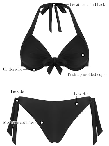 Bikini push-up à armatures Ocean Blues deux pièces réglable taille basse