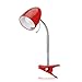 Produktbild Leselampe Klemmbar Klemmleuchte Retro Schreibtischlampe Tischlampe Arbeitsplatzlampe Nachttischleuchte mit Gelenk-Arm aus Metall, Rot