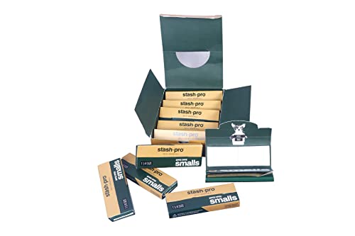 Image of Stash-Pro Small Ripper Tipper Brown Rolling Papers with Filter Tips - 84mm Cigarette Paper + 23mm Roach Tips (Pack of 10, 40 Papers & 40 Tips Each)