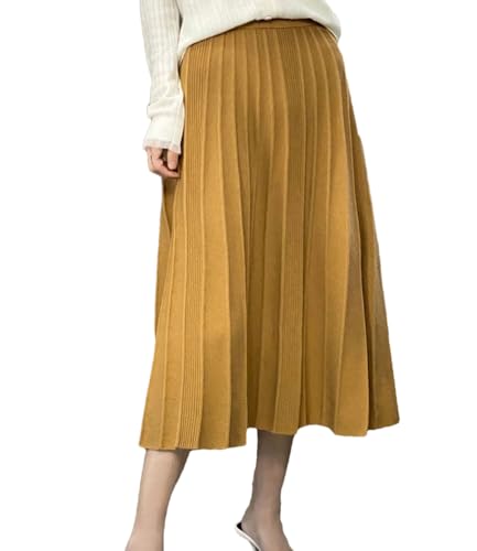 Jupe tricotée taille haute confortable pour masquer les hanches et rester au chaud