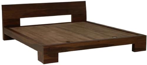Image of King Bed Solid Sheesham Wood for Bedroom Delivery Condition-DIY(Do-It-Yourself) Solid Wood King Bed (Finish Color - Dark Walnut Finish, Delivery Condition - DIY(Do-It-Yourself))