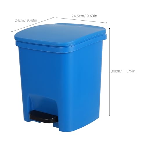 Caneca de basura con pedal y tapa 10 l azul miniatura 2