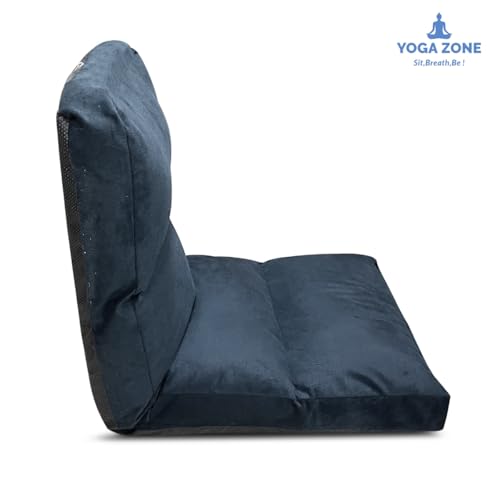 Kawachi Reclining Cushion Floor Chair for Living Room, Meditation Chair, Adjustable Back Rest with 5 Position Lock-in, Back Support, Maintain Posture While Sitting on Floor for Yoga/Pooja (Dark Grey) - Image 6
