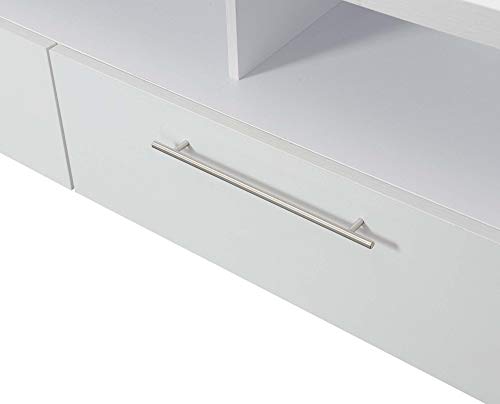 Convenience Concepts Newport Marbella 60 inch TV Stand with Cabinets and Shelves Home_Furniture_and_Decor, unspecified, White - Image 4