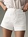 miduo Womens Shorts 2026 Summer Casual Fashion Zipper Buttoned High Waisted Stretchy Shorts with Patch Pockets Wide Leg Pant Trouser White 27