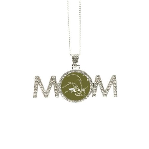 Collier fleur verte style peinture culture japonaise : le cadeau maman idéal