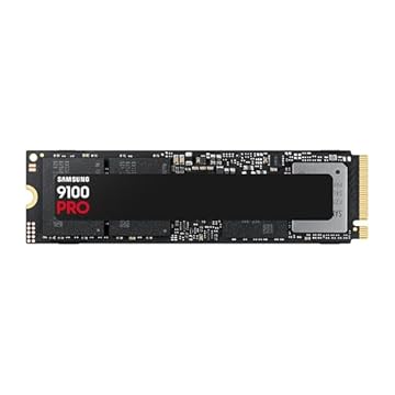 SAMSUNG SSD 9100 PRO 1TB, PCIe 5.0x4 M.2 2280, Seq. Velocidades de leitura de até 14.800 MB/s, melhor para computação AI, jogos e estações de trabalho resistentes (MZ VAP1T0B/AM)