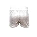 Boys Girls Sequin Shorts Kids Sparkly Glitter Shorts 70s Disco Party Stage Performance Shorts 3-11 Years Silver