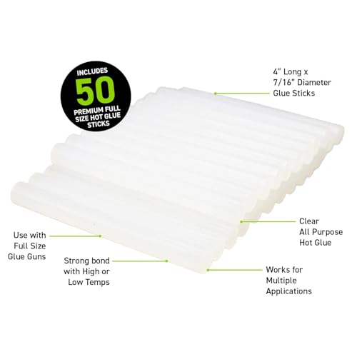 Image of Surebonder Full Size All Purpose Clear 4 inch Hot Glue Sticks - DT-50,50 Count (Pack of 5)
