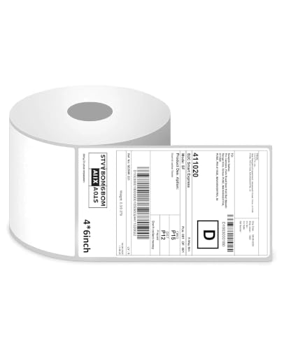 Image of SEZNIK Thermal Printer 4x6 Inch Label Paper (100x150mm) | 400 Labels | Shipping, Parcel, Barcode & Address Labels | Waterproof, Oil & Scratch Resistant Label Roll | BPA Free | Perforated (Pack of 1)