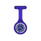 ForeverCover Schwesternuhr Ansteckuhr fob, für Health Care Arbeite, Glow Pointer im Dunkeln,Silikonband mit Pin/Clip,Analog-digital,Quarzwerk (Blau)