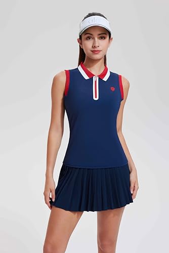 Tennis Skirt Sets for Women Color Block Golf Polo Two Piece Skirt Set Women 2 Piece Outfits with Shorts2