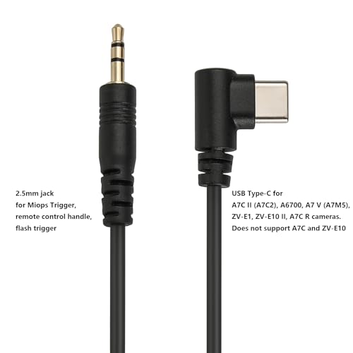 HangTon Cable disparador USB tipo C para cámara Sony A7C2, A6700, A7 V, ZV-E1, ZV-E10 II, A7C R, control remoto de disparo de flash de 2,5 mm, enfoque, disparo continuo - imagen 2