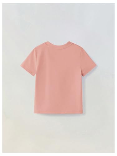 MakeMeChic Toddler Girl's Bow Beaded T Shirt Top Crew Neck Short Sleeve Cute Tee2