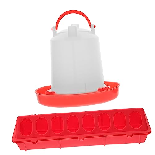 Abaodam 1 Set Automatic Chicken Feeder Chicken Bowl Water Feeder Easy to and Install Durable Cage Feeding Trough for Daily Use Present for Friends and Family