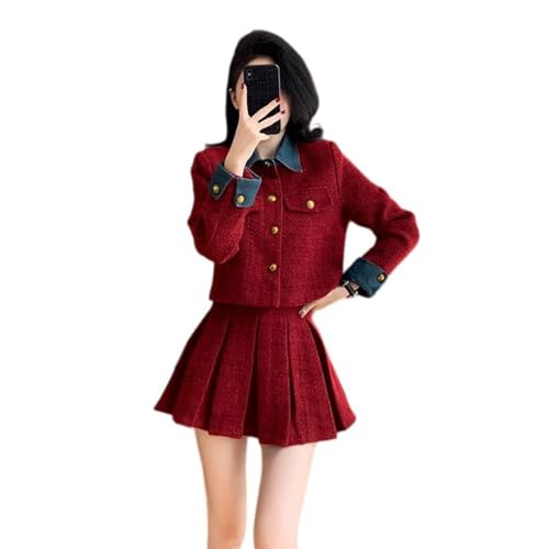 Ensemble style français pour silhouette élancée avec veste courte patchwork