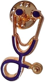 بروش مستورد بتصميم مستوحي من سماعة الطبيب متعدد اللون (ازرق-ذهبي)..