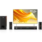 Hiwill 5.1ch Soundbar, w/ 5.25'' Big Subwoofer Dolby Atmos Surround System, 2 Wired Rear Speakers Sound Bar for Small Rooms, Clear Voice, Home Theater Audio, eARC/ARC/Opt/Bluetooth, TV Speaker 2025