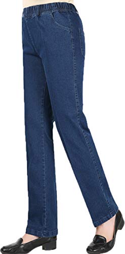 Youhan Women's Casual Pull On Elastic Waist Jeans (XX-Large, Classic Blue)2