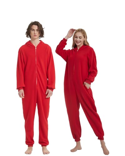 Wjkvgnsdm Animal Onesie Funny One-Piece Costume Unisex Cosplay Halloween Christmas Pajamas For Women Men Teen Red L
