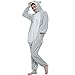 Produktbild Balcony & Falcon Pyjama Tier Nachtwäsche Onesie Plüsch Overall für Unisex Cosplay Kostüm Tier Hai Koala Bär, Grau M