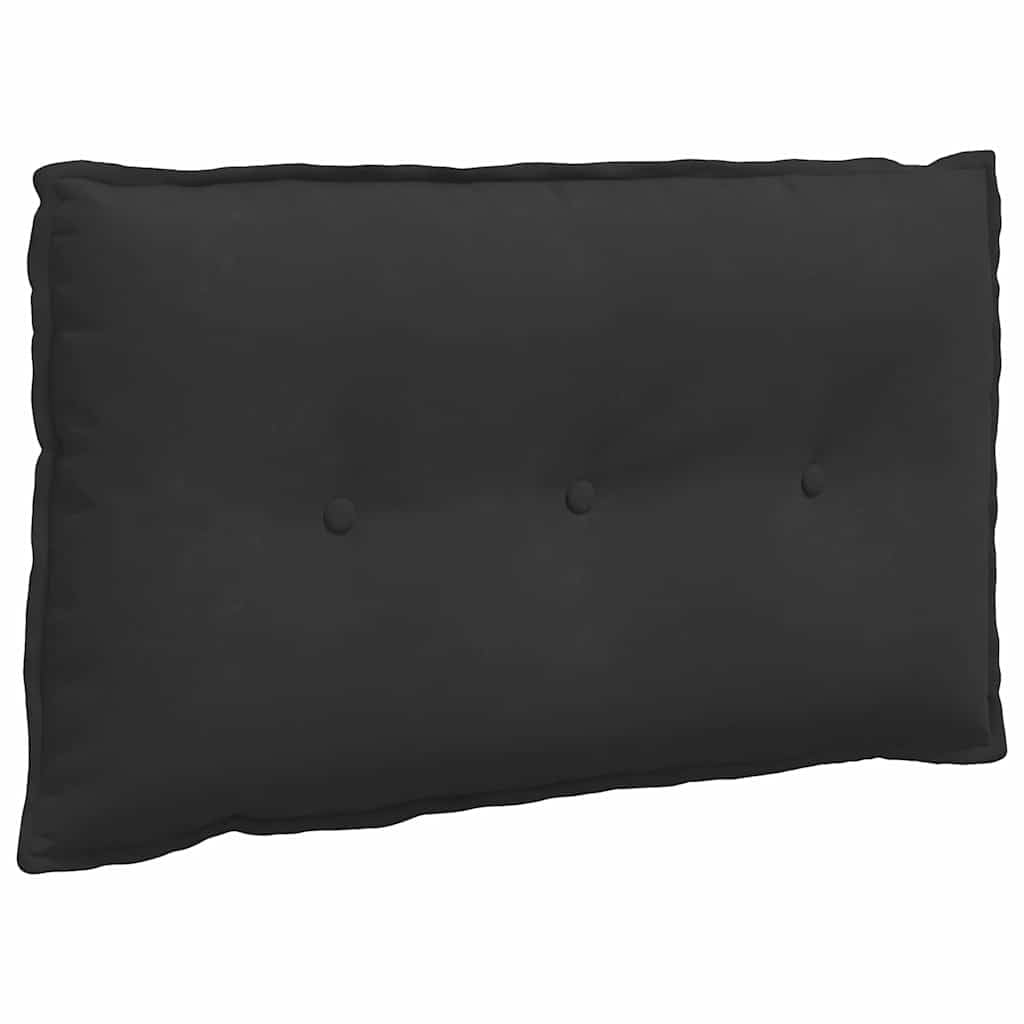 Cojín de respaldo de 80 x 50 cm, color negro, cómodo cojín de microfibra, cojín decorativo rectangular con relleno de poliéster y funda extraíble para cama, sofá y sala de estar