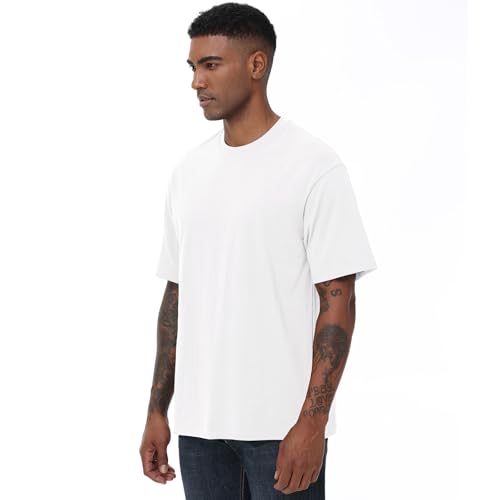 Image of KEEPSHOWING Mens Oversized T-Shirts, Cotton Loose Fit Crewneck Short Sleeve Casual Tees Workout Gym Basic Tops