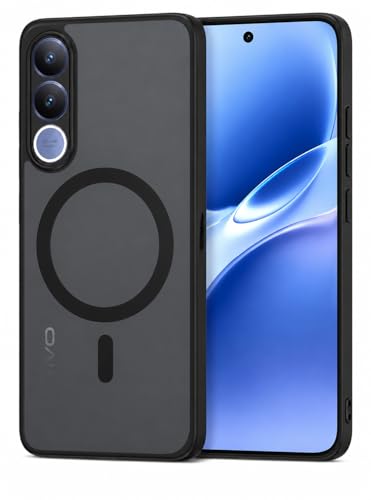 Image of Back Cover for Vivo V70 FE 5G, Translucent Matte PC Back + Soft Side TPU Bumper Shockproof Magnetic Support Mobile Case Cover (Vivo V70 Fe 5G)