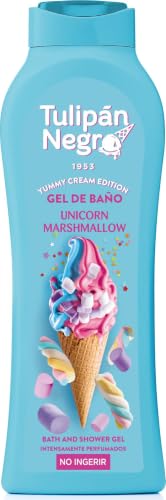 Tulipán Negro Gel de Baño Unicorn Marshmallow, 650 ml | Gel de Ducha Nutritivo e Hidratante con Fragancia Dulce Unicorn Marshmallow para una Piel Suave y Perfumada
