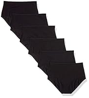 Amazon Essentials Damen Unterwäsche Baumwolle hochtailliert, 6er-Pack, Schwarz, 44