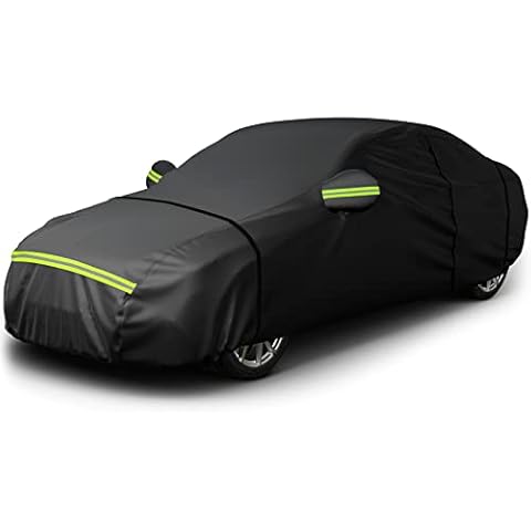 Favoto Car Cover Winter Full Cover Car Tarpaulin Dustproof Waterproof Car Cover Car Cover for 435-470 cm Saloon Black 465 cm x 190 cm x 150 cm 2.8 kg Cover