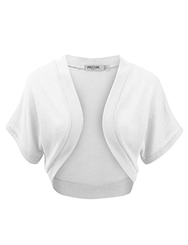 Image of Lock and Love Women's Versatile Open Front Lightweight Short Sleeve Bolero Shrug