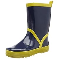 Playshoes Unisex Children's Crocodile Wellington Boots, Navy Yellow, 6 UK