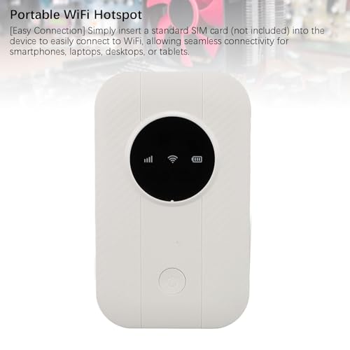 Image of 4G LTE Travel Router with 72 Hour Standby Time and LED Display. Portable WiFi Hotspot with SIM Slot for Laptops and Tablets in Europe and Asia