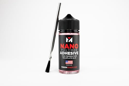 Vision Miner Nano Polymer Adhesive (50ml) - Ultimate 3D Printing Bed & Build Plate Adhesion - No Mess, Non-Toxic, Works for PLA, ABS, PEI, PEEK, Nylon, PC and More. Easy Application, Easy to Clean!