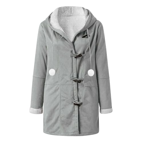 Winter Coats for Women 2024 Plus Size Fleece Coat Sherpa Lined Coat Button Hooded Jacket Warm Long Coat Parka Coat3