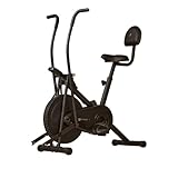 Fitkit Dual Action 2-in-1 Air Bike | Moving & Fixed Handles Exercise Cycle | Adjustable Seat & Anti-Slip Pedals | Direct Resistance | 120 kg Max Weight | 1 Year Warranty Home Use Exercise Bike