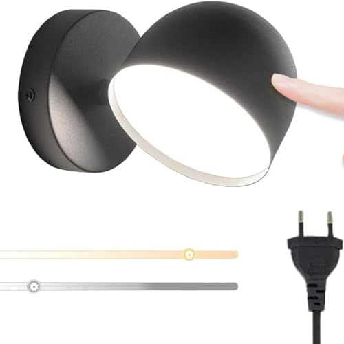 Luz de pared con enchufe para leer en el dormitorio cómodamente