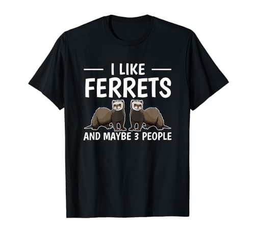 Ferret Quote I Like Ferrets And Maybe 3 People Ferret T-Shirt, Black