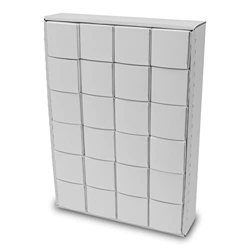 itenga Adventskalender zum Füllen aus Karton 41,5x28cm 24 Schachteln zum Befüllen Würfel Form 6,5x6,5cm weiß zum Selber Befüllen