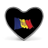 Broches con forma de corazón de Andorra, con la bandera ondeante, para decorar sombreros, ropa y bolsos.