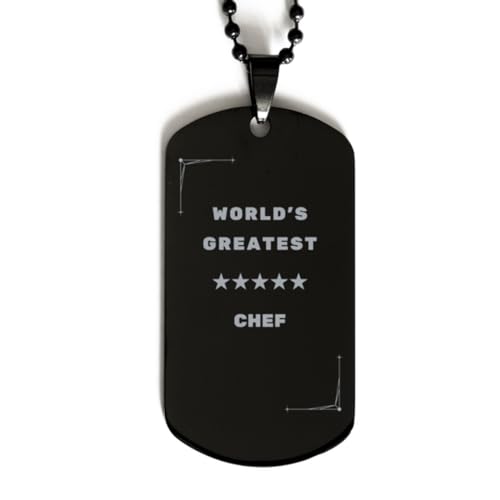 Chef Gifts, World's Greatest Chef, Chef Black Dog Tag, Sarcasm Gifts For Boss, Friends, Coworker. Thank you gifts. Employee Gift