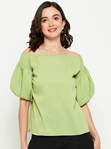 Image of Fashfun Women's Shirt (Floral Pink Crepe Top with Mandarin Collar & Full Sleeve)