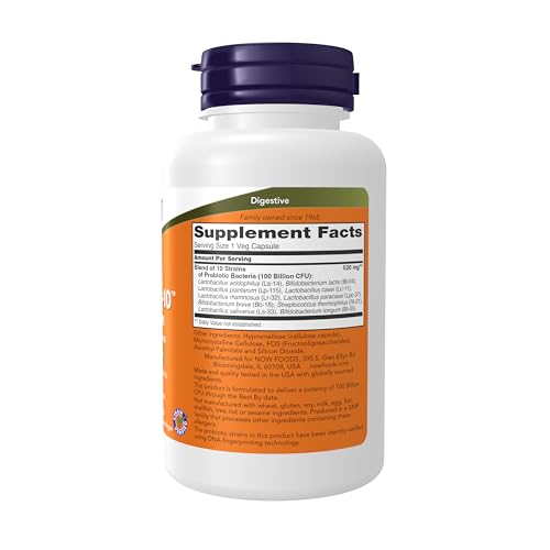 Now Supplements, Probiotic-10™ 100 Billion with 10 Probiotic Strains, 60 Veg Capsules