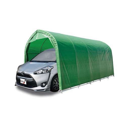 南榮工業(Nan-a Corporation) パイプ車庫 W678M MG ミニバンタイプ用 本体一式 埋込式 モスグリーン 間口2.7×高さ2.3×奥行4.8m ガレージ バイク 車 車庫 エクステリア