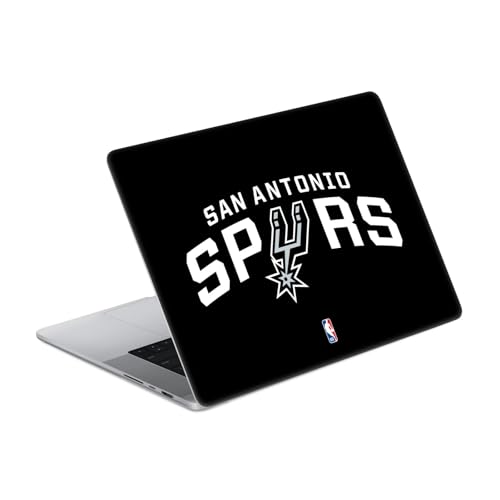 Skin MacBook Pro 14 vinyle noir mat logo Spurs résistant