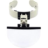 Tuyiutm ハンズフリーの読書、本の閲覧、刺繍、タトゥーの修復、宝石、骨董品の識別に使用できる LED ライト付きのヘッドマウント拡大鏡 [並行輸入品]