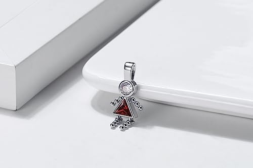 Baby Birthstone Pendant Necklace for Mom by Ginger Lyne - Birth Month Kids - Grandma Family Boy or Girl Charm - Cubic Zirconia CZ Sterling Silver - Box Chain Included2