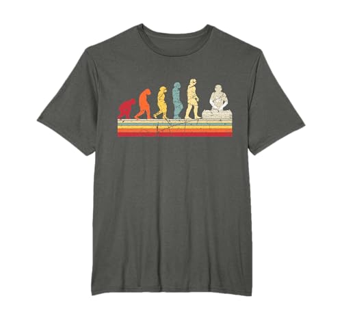 Evolución del Hombre DJ Techno Vinilo Retro Vintage Música Camiseta